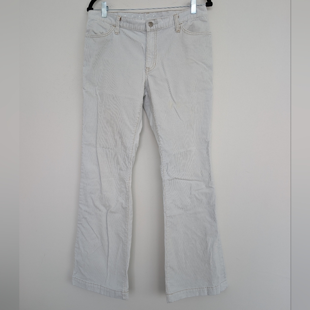 Authentic Vtg Y2K GAP Corduroy Pale Blue Long and Lean Bootcut Pants Sz 10 Spr04